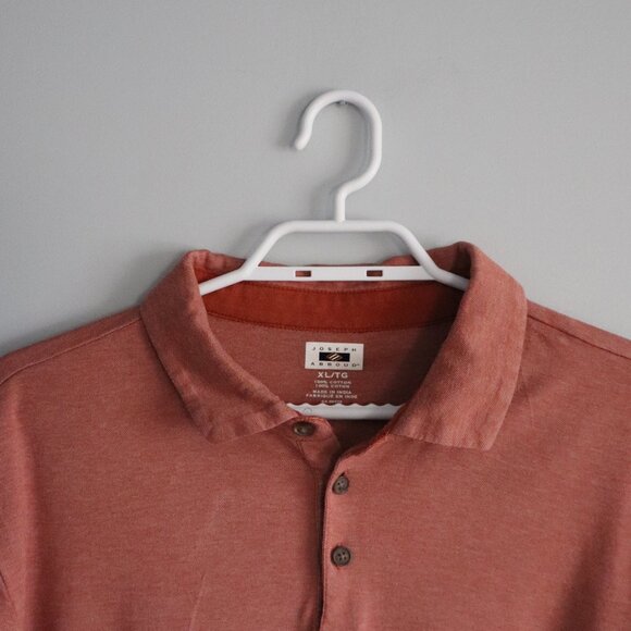 Joseph Abboud Mens Pink Sz XL Buttoned Polo Short Sleeve Collared Pullover Top - Picture 4 of 10